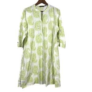 NEW! Rangmanch Tunic White Green Dress Kaftan Casual - XXL